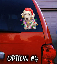Load image into Gallery viewer, Santa Claus Vinyl Decal, Dog window sticker, Merry Christmas Stickers, Dog bumper sticker, Funny dog car decal, Holiday car decor