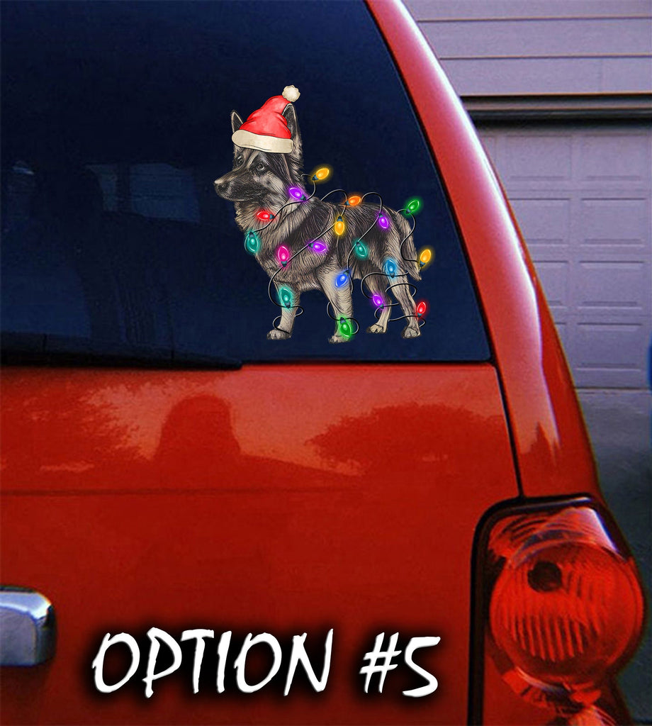 Santa Claus Vinyl Decal, Dog window sticker, Merry Christmas Stickers, Dog bumper sticker, Funny dog car decal, Holiday car decor