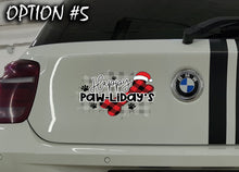 Load image into Gallery viewer, Holiday car decor, Merry Christmas Stickers, Dog window sticker, Christmas car decal bumper, Holiday car decor, Dog bumper sticker