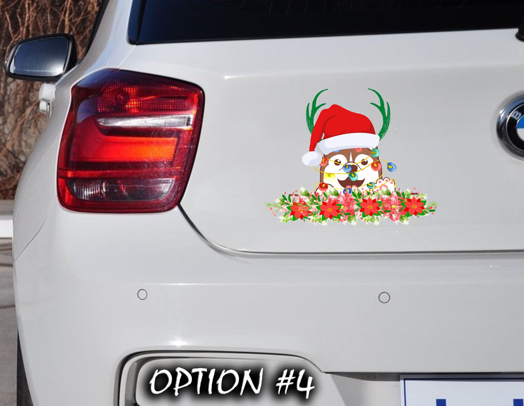 Funny dog car decal, Dog bumper sticker, Christmas car decal bumper, Dog window sticker, Holiday car decor, Christmas car sticker
