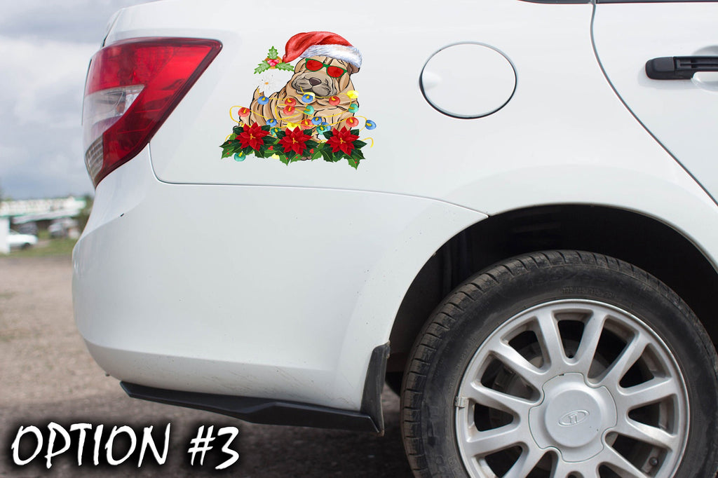 Christmas car sticker, Dog bumper sticker, Holiday car decor Christmas car decal bumper, Funny dog car decal, Dog window sticker