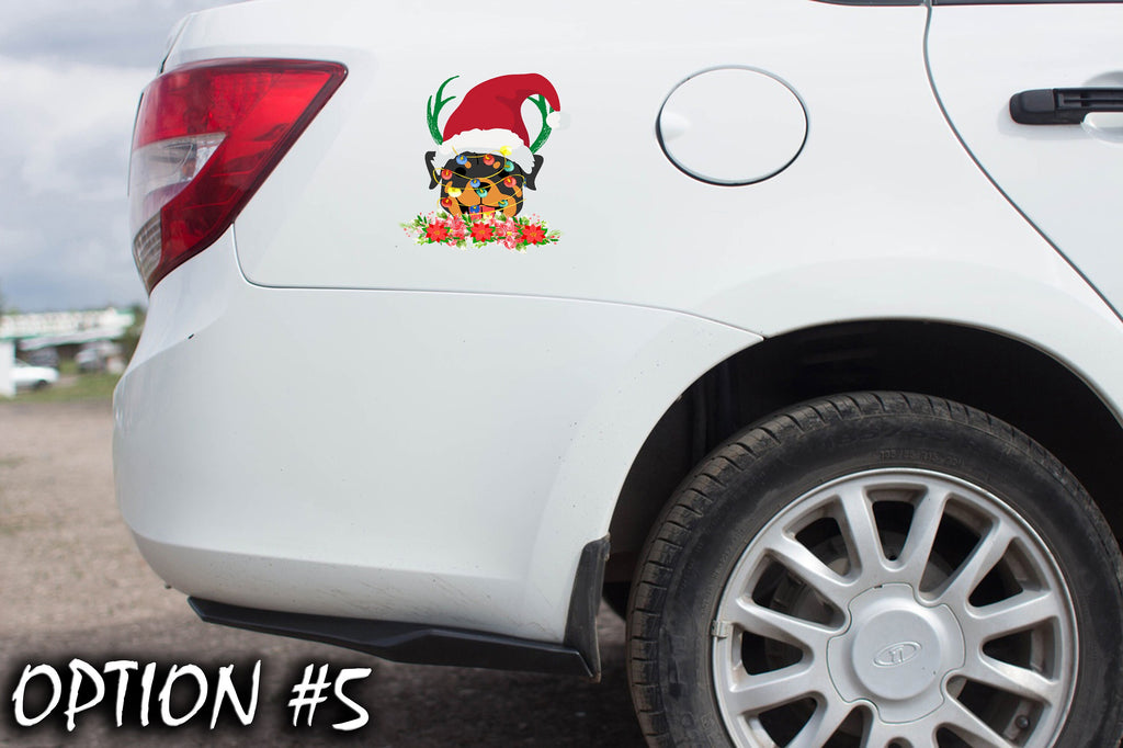 Christmas Doggie stickers, Christmas car sticker, Dog bumper sticker, Holiday car decor Christmas car decal bumper, Funny dog car decal