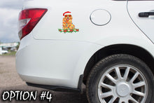 Load image into Gallery viewer, Christmas car decal bumper, Funny dog car decal, Holiday car decor, Christmas Doggie stickers, Christmas car sticker, Dog bumper sticker