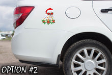 Load image into Gallery viewer, Christmas car decal bumper, Funny dog car decal, Holiday car decor, Christmas Doggie stickers, Christmas car sticker, Dog bumper sticker