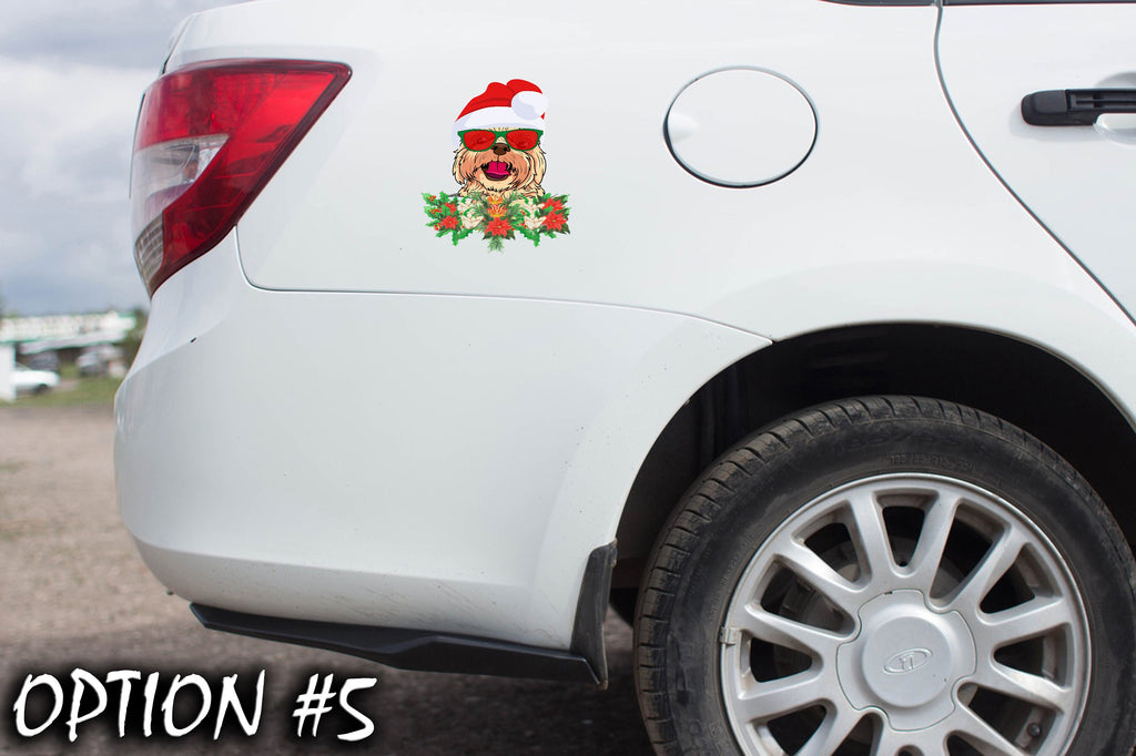 Christmas car decal bumper, Funny dog car decal, Holiday car decor, Christmas Doggie stickers, Christmas car sticker, Dog bumper sticker