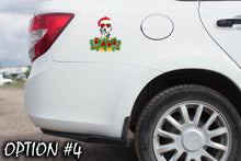 Load image into Gallery viewer, Pet christmas decor, Christmas car decal bumper, Funny dog car decal, Holiday car decor, Christmas car sticker, Dog bumper sticker