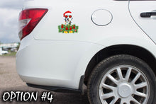 Load image into Gallery viewer, Pet christmas decor, Christmas car decal bumper, Funny dog car decal, Holiday car decor, Christmas car sticker, Dog bumper sticker