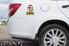 Load image into Gallery viewer, Pet christmas decor, Christmas car decal bumper, Funny dog car decal, Holiday car decor, Christmas car sticker, Dog bumper sticker