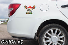 Load image into Gallery viewer, Christmas car decal bumper, Funny dog car decal, Dog bumper sticker, Pet christmas decor, Holiday car decor, Christmas car sticker