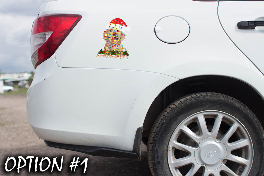 Holiday car decor, Christmas car sticker, Dog bumper sticker, Christmas car decal bumper, Funny dog car decal, Dog window sticker