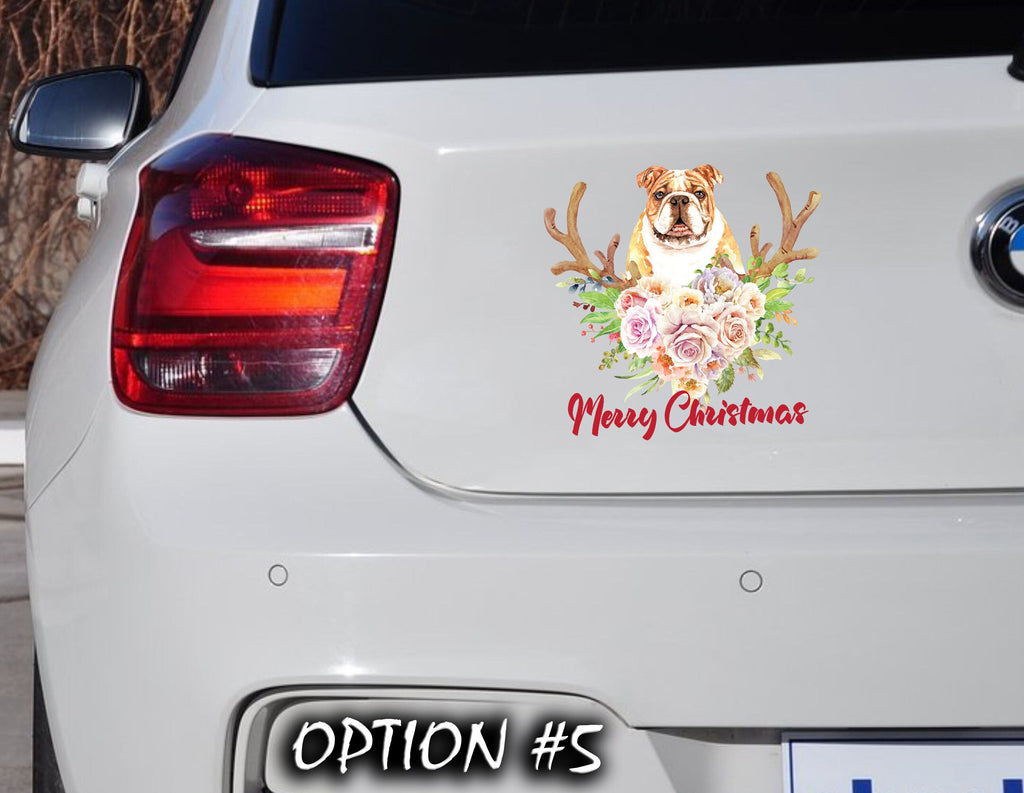 Funny dog car decal, Holiday car decor, Christmas car decal bumper, Merry Christmas Stickers, Dog bumper sticker, Dog window sticker
