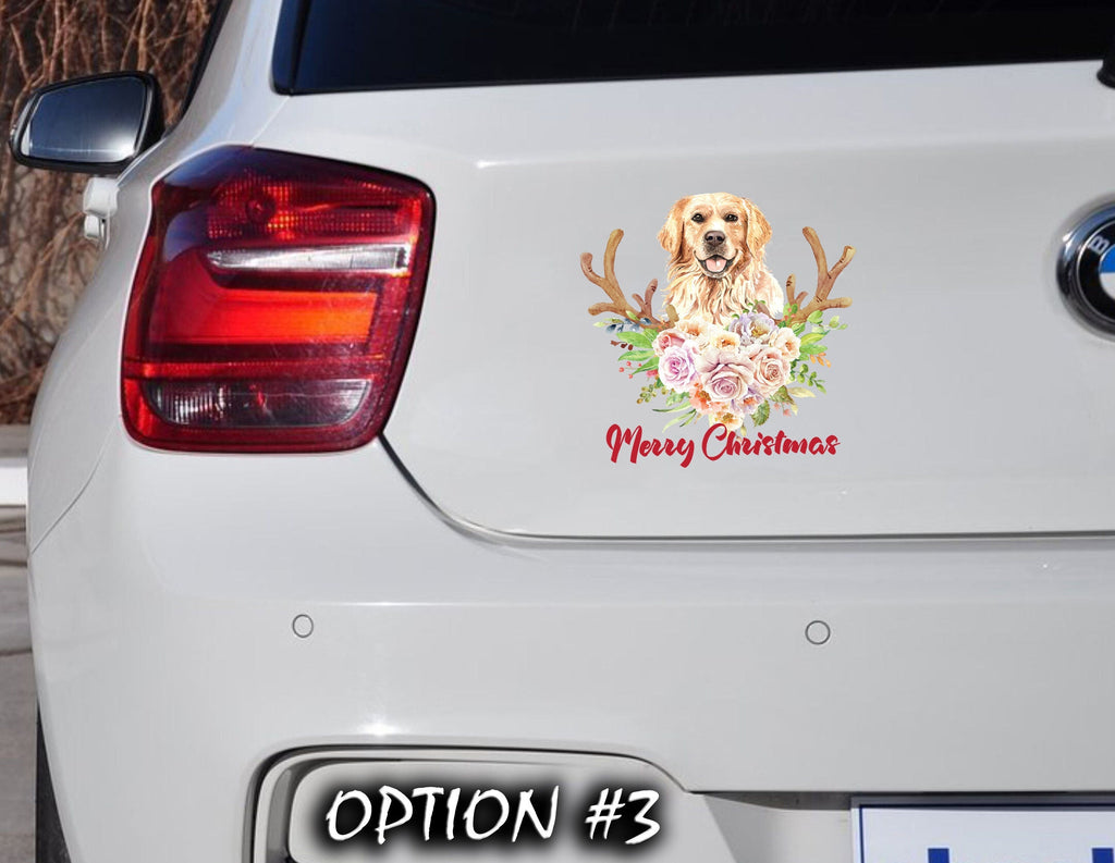 Christmas Santa Claus Vinyl Decal, Funny dog car decal, Holiday car decor, Merry Christmas Stickers, Dog bumper sticker, Dog window sticker