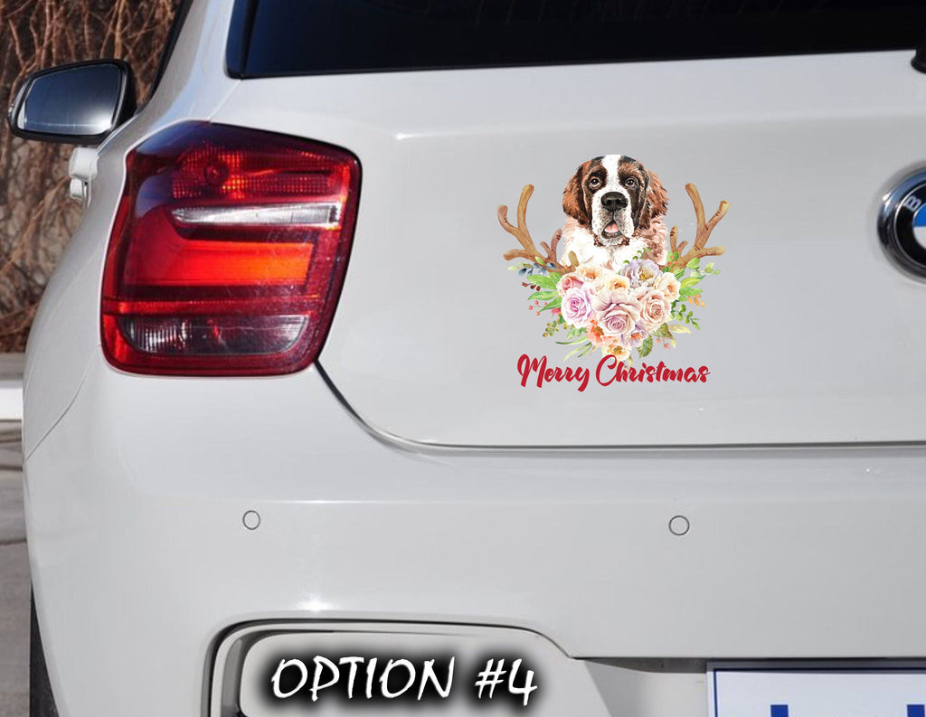 Christmas Car Bumper Sticker Decal, Funny dog car decal, Holiday car decor, Merry Christmas Stickers, Dog bumper sticker, Dog window sticker