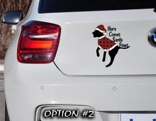 Load image into Gallery viewer, Holiday car decor, Christmas car decal bumper, Funny dog car decal, Merry Christmas Stickers, Dog bumper sticker, Dog window sticker