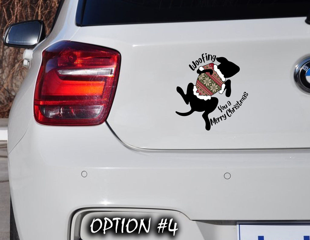Holiday car decor, Christmas car decal bumper, Funny dog car decal, Merry Christmas Stickers, Dog bumper sticker, Dog window sticker