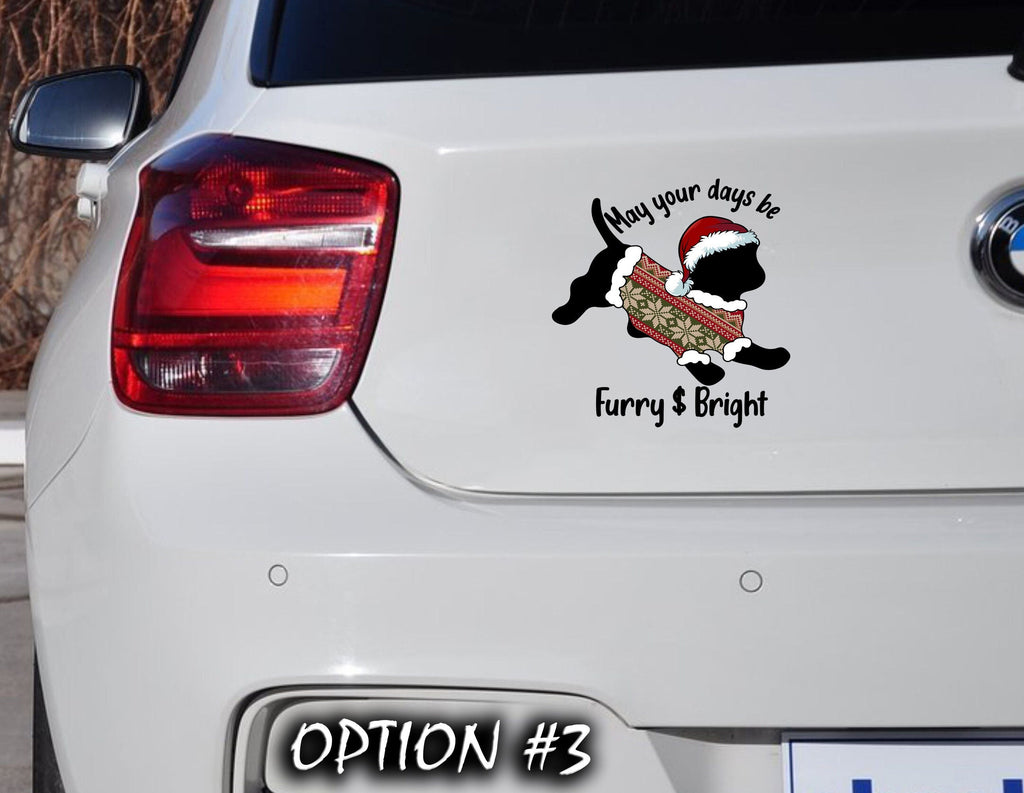 Holiday car decor, Christmas car decal bumper, Funny dog car decal, Merry Christmas Stickers, Dog bumper sticker, Dog window sticker