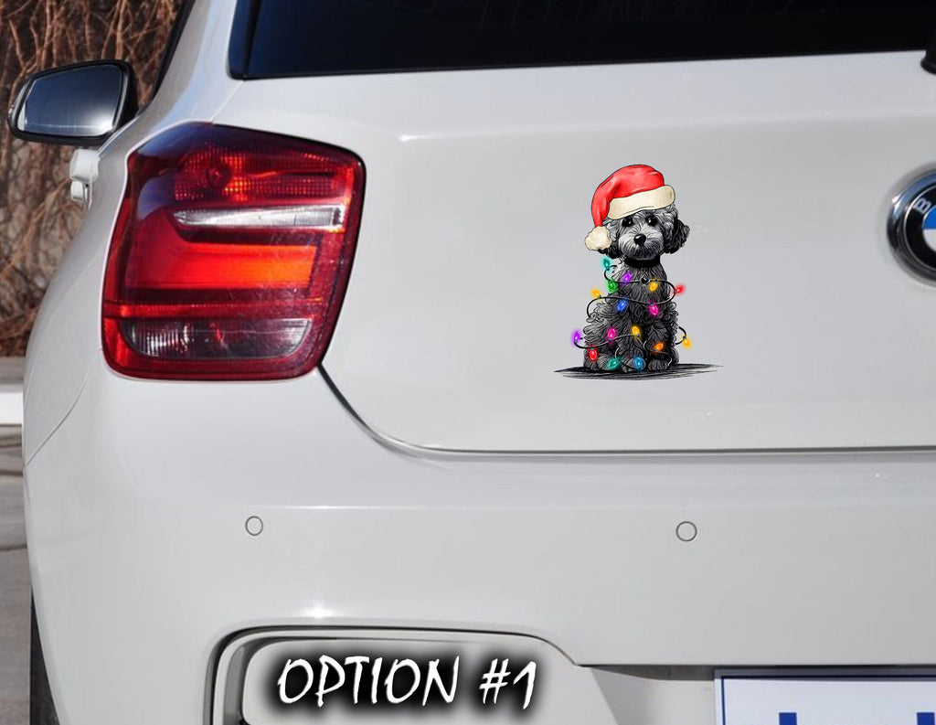 Holiday Decal, Merry And Bright Sticker, Christmas Sticker, Christmas Label, Dog bumper sticker, Christmas Vinyl Decal, Dog window sticker
