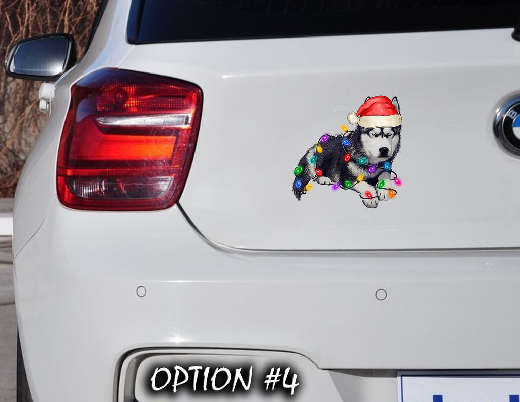 Holiday Decal, Merry And Bright Sticker, Christmas Sticker, Christmas Label, Dog bumper sticker, Christmas Vinyl Decal, Dog window sticker