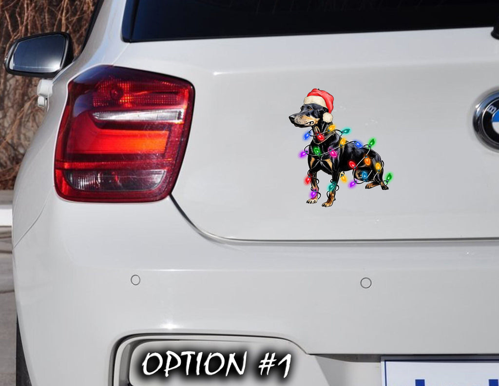 Christmas Label, Dog bumper sticker, Christmas Vinyl Decal, Dog window sticker, Holiday Decal, Merry And Bright Sticker, Christmas Sticker