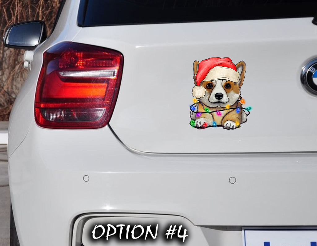 Christmas Label, Dog bumper sticker, Christmas Vinyl Decal, Dog window sticker, Holiday Decal, Merry And Bright Sticker, Christmas Sticker