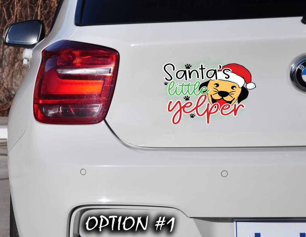 Christmas Label, Dog bumper sticker, Dog window sticker, Holiday Decal, Christmas Vinyl Decal, Merry And Bright Sticker, Christmas Sticker