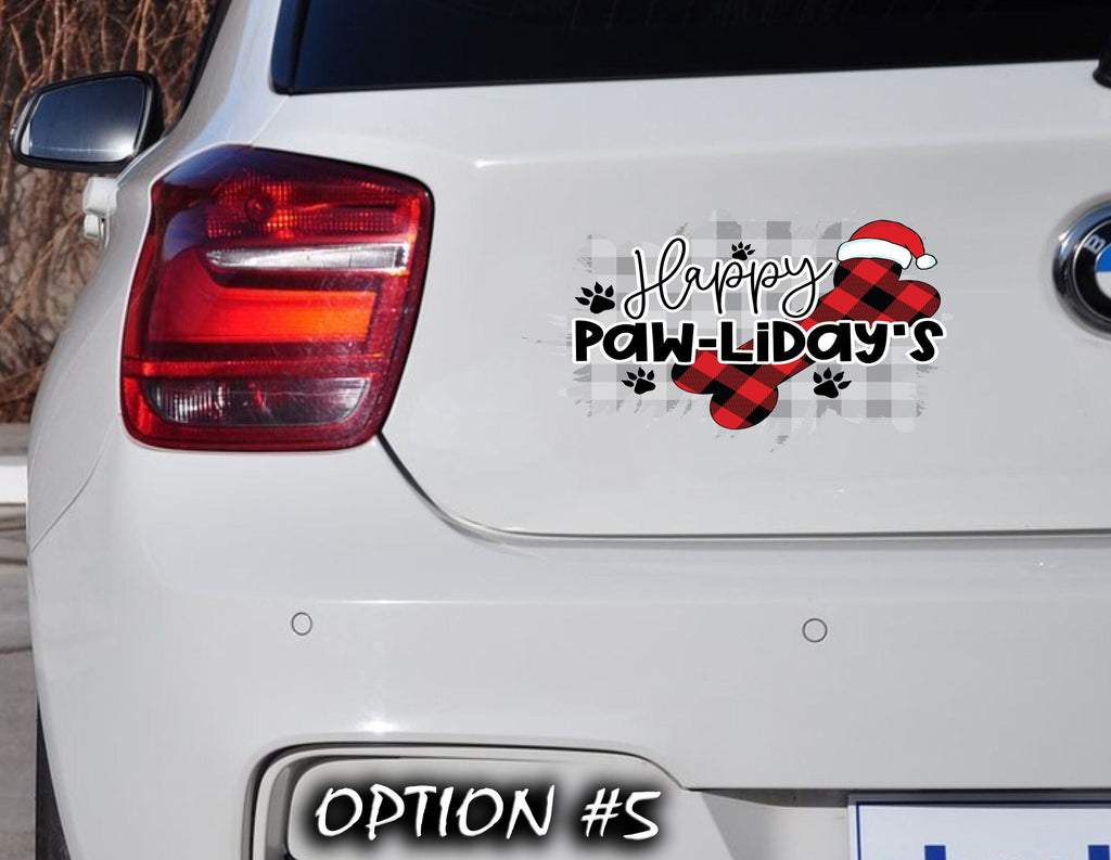 Christmas Label, Dog bumper sticker, Dog window sticker, Holiday Decal, Christmas Vinyl Decal, Merry And Bright Sticker, Christmas Sticker