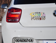 Load image into Gallery viewer, Christmas car decal bumper, Dog bumper sticker, Dog window sticker, Merry Christmas Stickers, Funny dog car decal, Holiday car decor