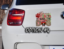 Load image into Gallery viewer, Christmas car decal bumper, Dog bumper sticker, Dog window sticker, Merry Christmas Stickers, Funny dog car decal, Holiday car decor