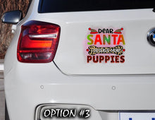 Load image into Gallery viewer, Christmas car decal bumper, Dog bumper sticker, Dog window sticker, Merry Christmas Stickers, Funny dog car decal, Holiday car decor