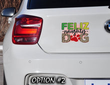 Load image into Gallery viewer, Dog window sticker, Merry Christmas Stickers, Christmas car decal bumper, Dog bumper sticker, Funny dog car decal, Holiday car decor