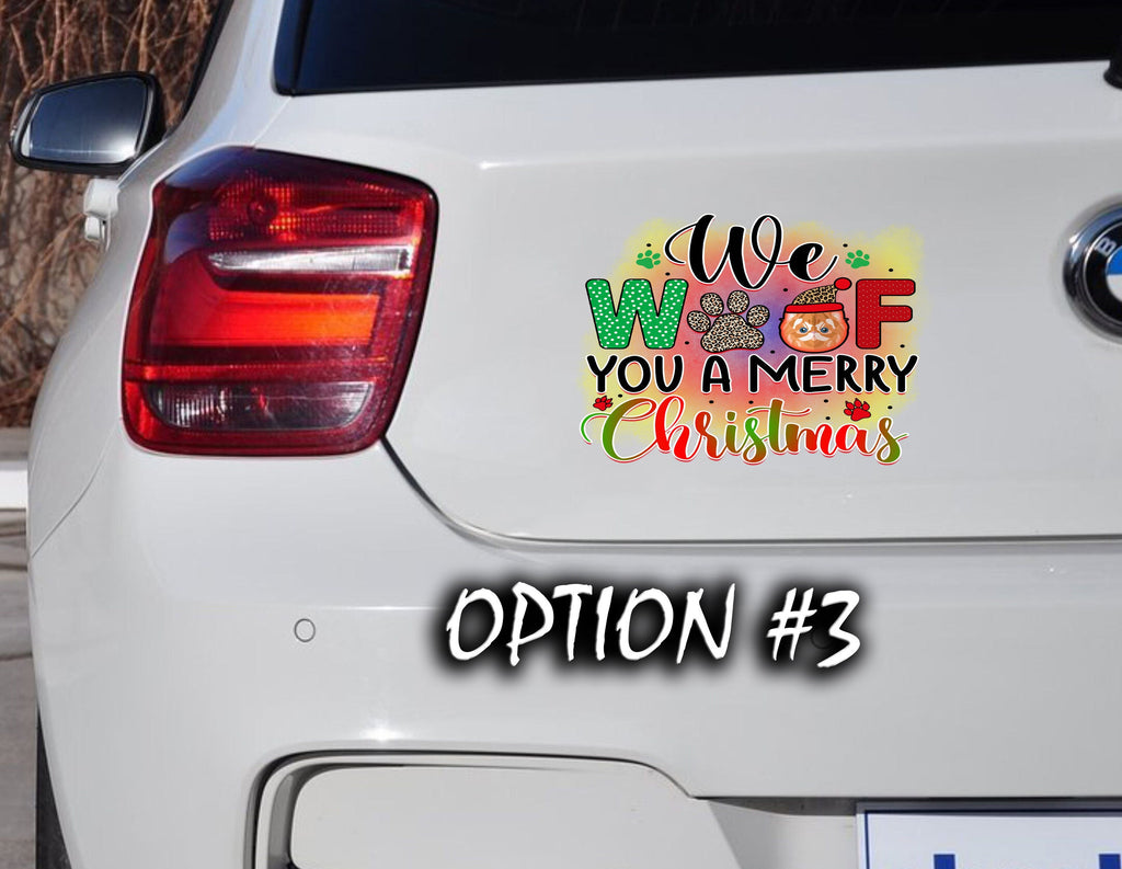 Holiday car decor, Merry Christmas Stickers, Dog window sticker, Christmas car decal bumper, Dog bumper sticker, Funny dog car decal