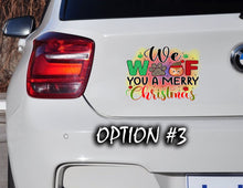 Load image into Gallery viewer, Holiday car decor, Merry Christmas Stickers, Dog window sticker, Christmas car decal bumper, Dog bumper sticker, Funny dog car decal