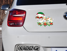 Load image into Gallery viewer, Dog window sticker, Holiday car decor, Christmas car sticker, Funny dog car decal, Dog bumper sticker, Christmas car decal bumper