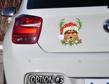 Load image into Gallery viewer, Dog window sticker, Holiday car decor, Christmas car sticker, Funny dog car decal, Dog bumper sticker, Christmas car decal bumper