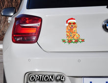 Load image into Gallery viewer, Dog Label Sticker, Dog window sticker, Holiday car decor, Christmas car sticker, Funny dog car decal, Dog bumper sticker, Car decal bumper