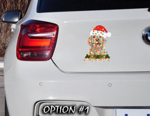 Load image into Gallery viewer, New Year's car sticker, Holiday car decor, Gift Christmas Dog Stickers, Christmas car decal bumper, Dog bumper sticker, Car glass sticker