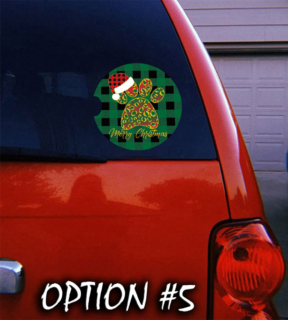 Gift Christmas Dog Stickers, Christmas car decal bumper, New Year's car sticker, Holiday car decor, Dog bumper sticker, Car glass sticker
