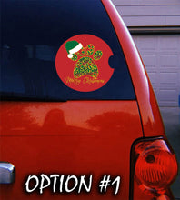 Load image into Gallery viewer, New Year's car sticker, Dog Paw sticker dog car decal, Dog window sticker, Holiday car decor, Dog bumper sticker, Christmas car decal car