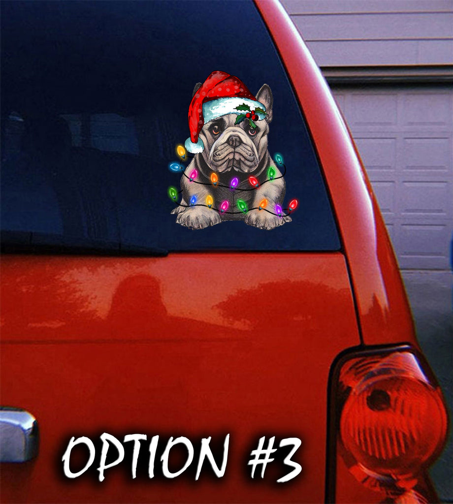 Santa Claus Vinyl Decal, Dog window sticker, Merry Christmas Stickers, Dog bumper sticker, Funny dog car decal, Holiday car decor
