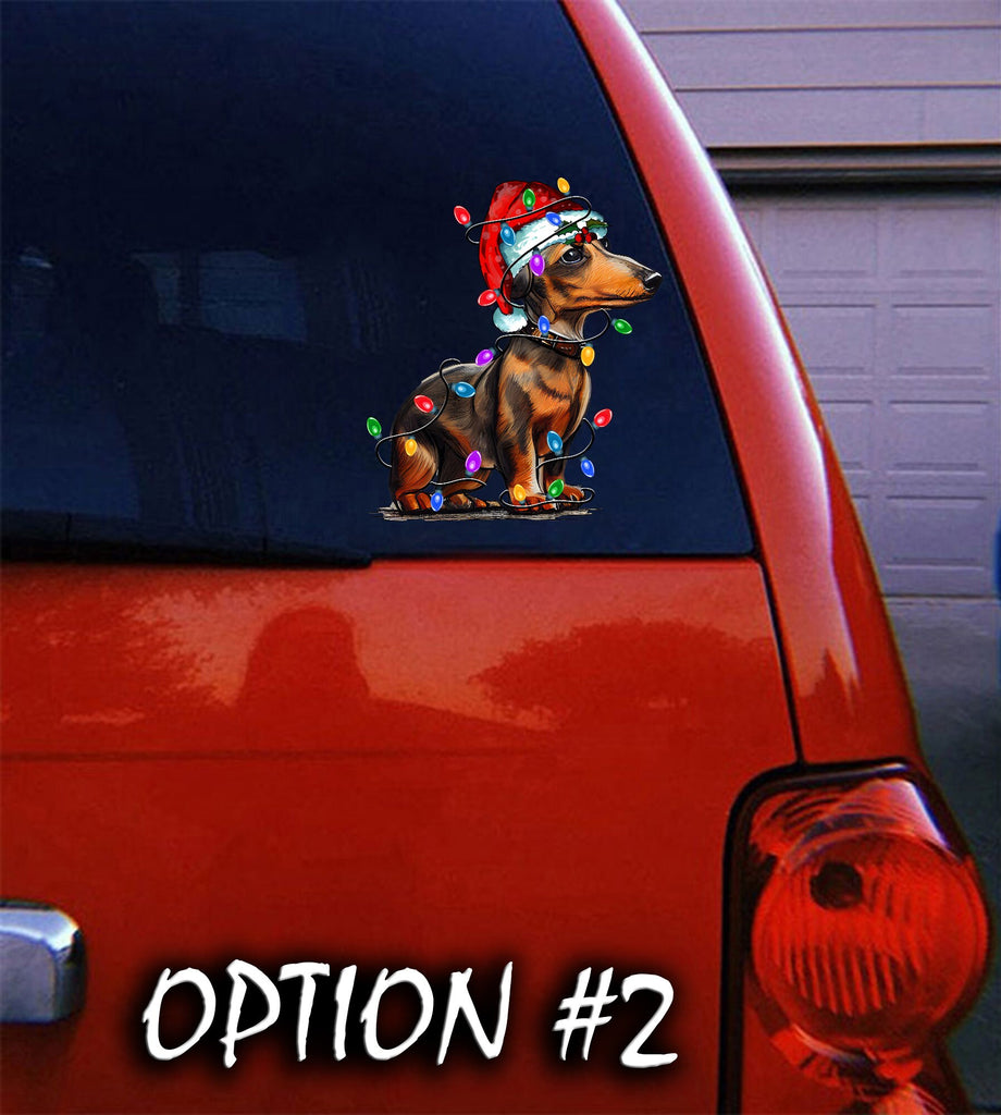 Santa Claus Vinyl Decal, Dog window sticker, Merry Christmas Stickers, Dog bumper sticker, Funny dog car decal, Holiday car decor