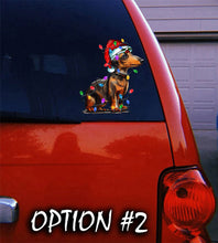 Load image into Gallery viewer, Santa Claus Vinyl Decal, Dog window sticker, Merry Christmas Stickers, Dog bumper sticker, Funny dog car decal, Holiday car decor