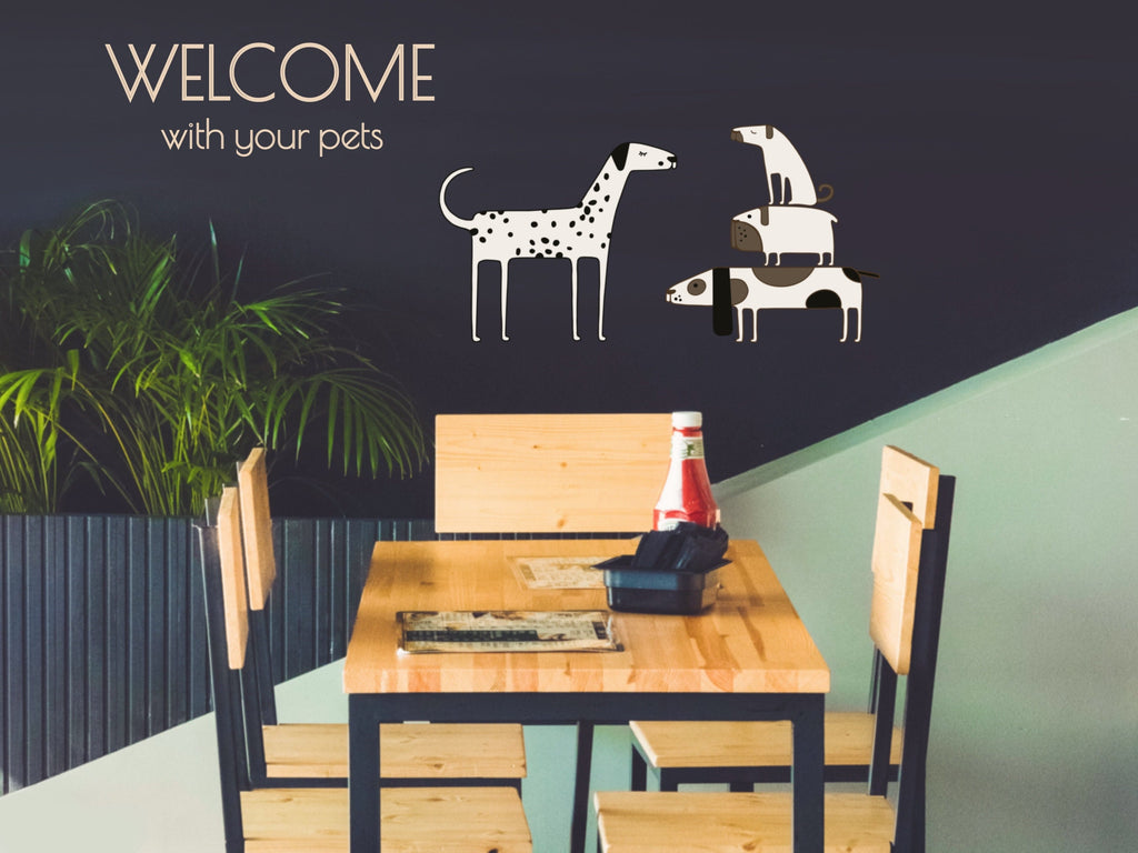 Gift for Dog Fan Sticker Wall Decal Pet Decor in Grooming Salon Sticker Dalmatian Vinyl for Dog Mom Poster Puppies Banner Decor Idea