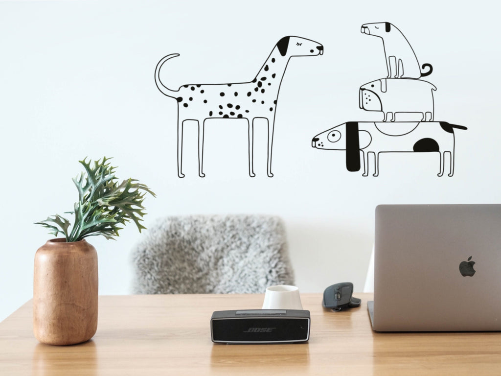 Puppies Sticker Wall Vinyl Sticker in Grooming Salon Decor Sticker in Dog Fan Living Room Cute Dog Wall Sticker Vinyl Decor Ideas for Office