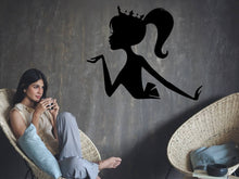 Load image into Gallery viewer, Beauty Salon Woman Silhouette Sticker Decor for a Kidsroom Child Doll Sticker Decal Wall Art Doll Silhouette for a Girl Room Boho Decor
