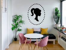 Load image into Gallery viewer, Doll Silhouette Wall Sticker – Beauty Salon Wall Decal – Vinyl Woman Head Sticker – Girl Room or Spa Decor – Art Deco Wall Mural