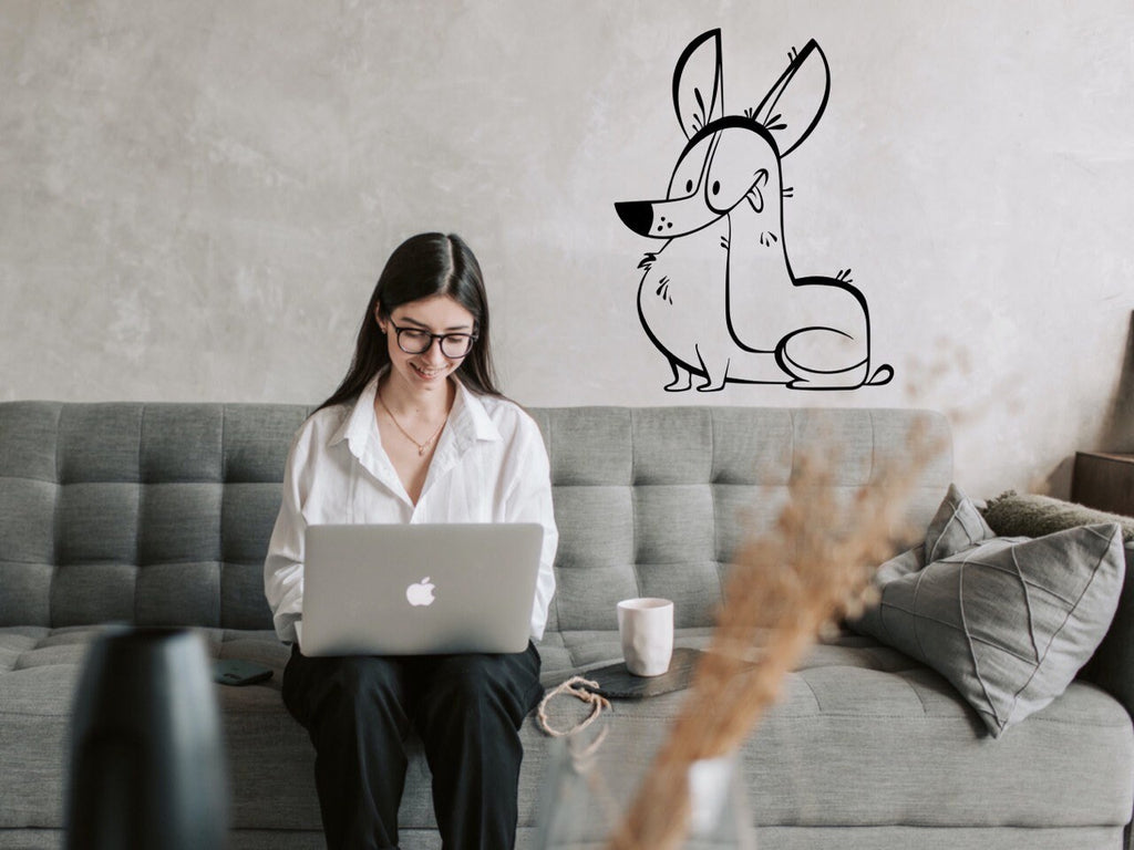 Corgi Dog Stickers Vinyl Decal Wall Decor Pet Stickers Dog Owner Gift Dog Grooming Vet Tech Week Office Wall Decal Kids Wall Decal Mural Art