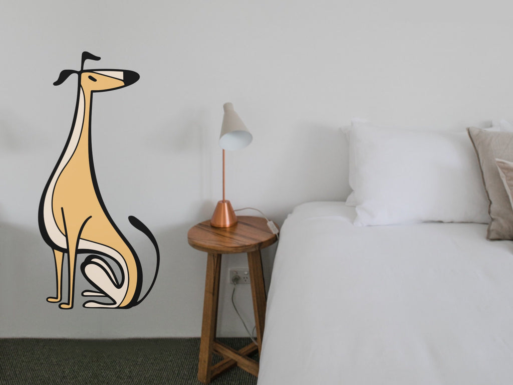 Vinyl Wall Decal Dog Stickers Nursery Wall Decals for Kids Animal Wall Decal Custom Whippet Pet Sticker Gifts for Dog Lovers Wall Decal Boho