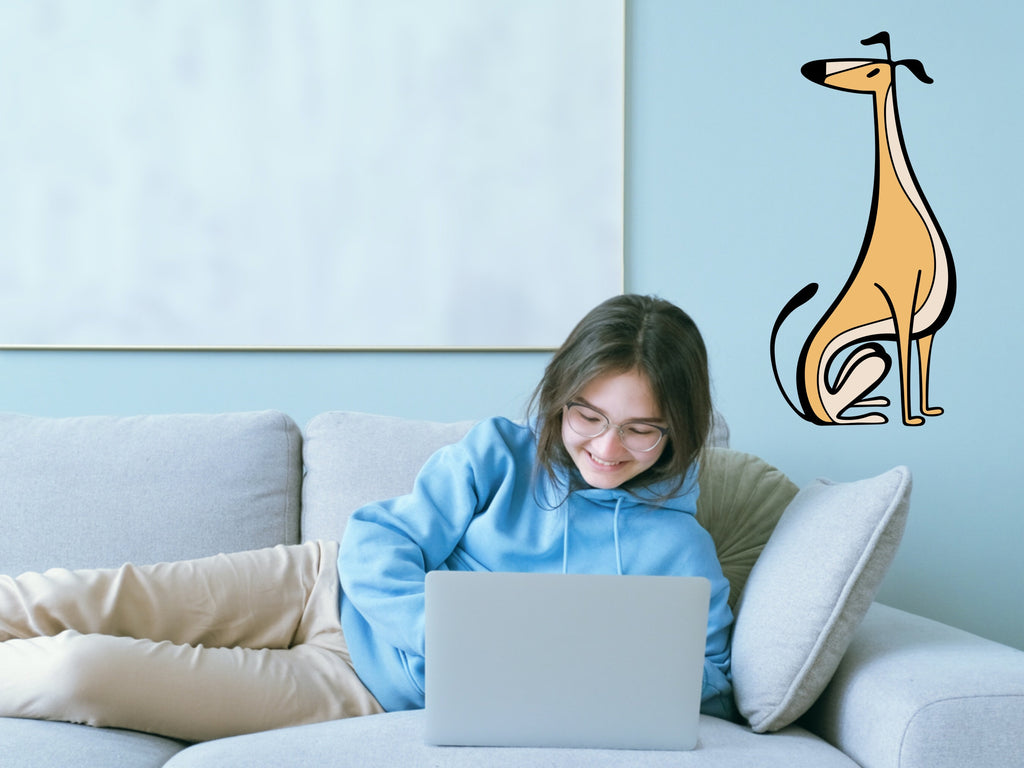 Vinyl Wall Decal Dog Stickers Nursery Wall Decals for Kids Animal Wall Decal Custom Whippet Pet Sticker Gifts for Dog Lovers Wall Decal Boho