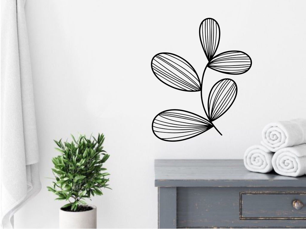Flower Stickers Window Decals Flower Car Decals for Women Modern Wall Decor Minimal Wall Decal Furniture Stickers Office Minimalist Wall Art