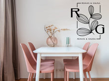 Load image into Gallery viewer, Office Wall Custom Vinyl Decal Monogram Car Decal Logo Wall Decal Office Wall Decal Business Door Decal Window Decal Flower Monogram Sticker